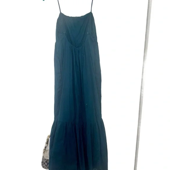 Abercrombie Low Back Teal Maxi Dress- Size Small - Picture 5 of 14